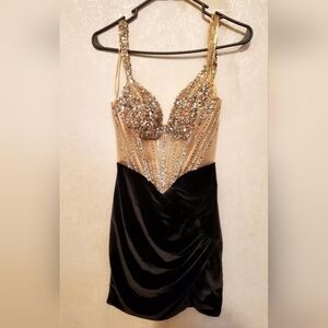 Elegant Black and Gold Dress